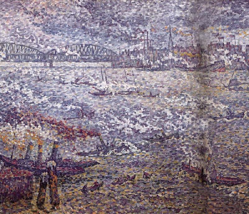 Paul Signac Rotterdam fog Norge oil painting art